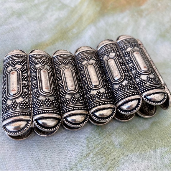 Urban Outfitters Jewelry - Boho Silver Shield Bracelet with Tall Metal Beads